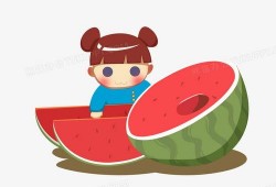 吃瓜少女图片卡通