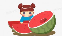 吃瓜少女图片卡通